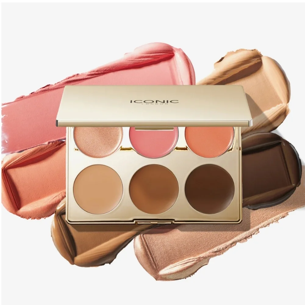 NIB ICONIC LONDON Multi-Use Blush, Bronze, and Highlight Cream Palette